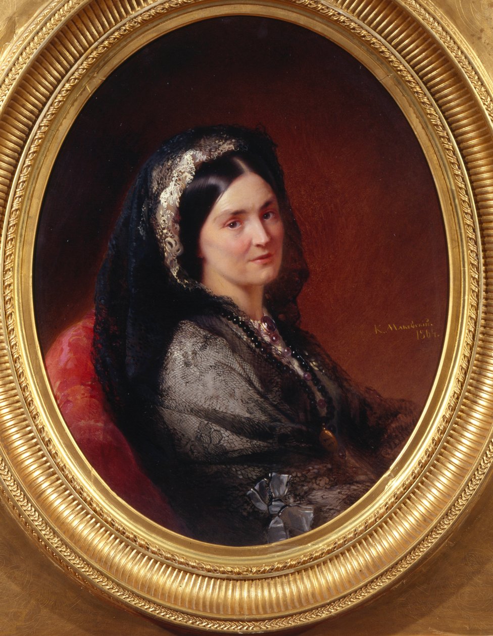 Tsountes Natalia Pavlovna Stroganova portréja 1796-1872, 1864 alkotó: Konstantin Egorovich Makovsky
