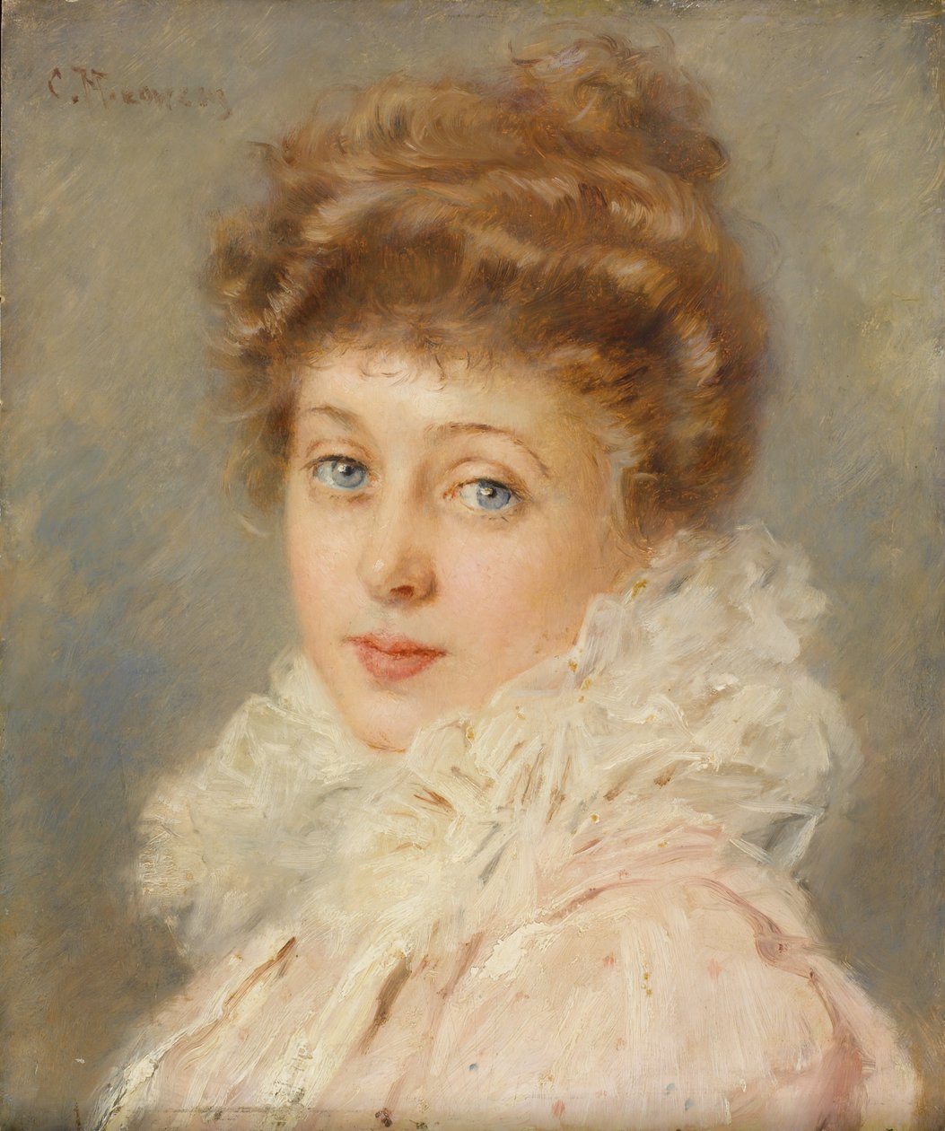 Egy elegáns nő portréja, alkotó: Konstantin Egorovich Makovsky
