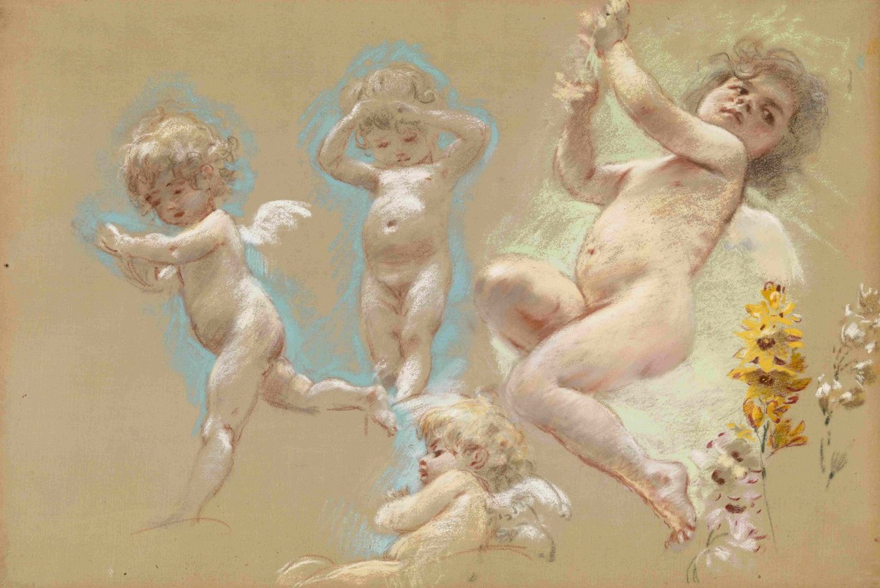 Putti. A pétervári Baron von Dervis-kastély belső dekorációja alkotó: Konstantin Egorovich Makovsky