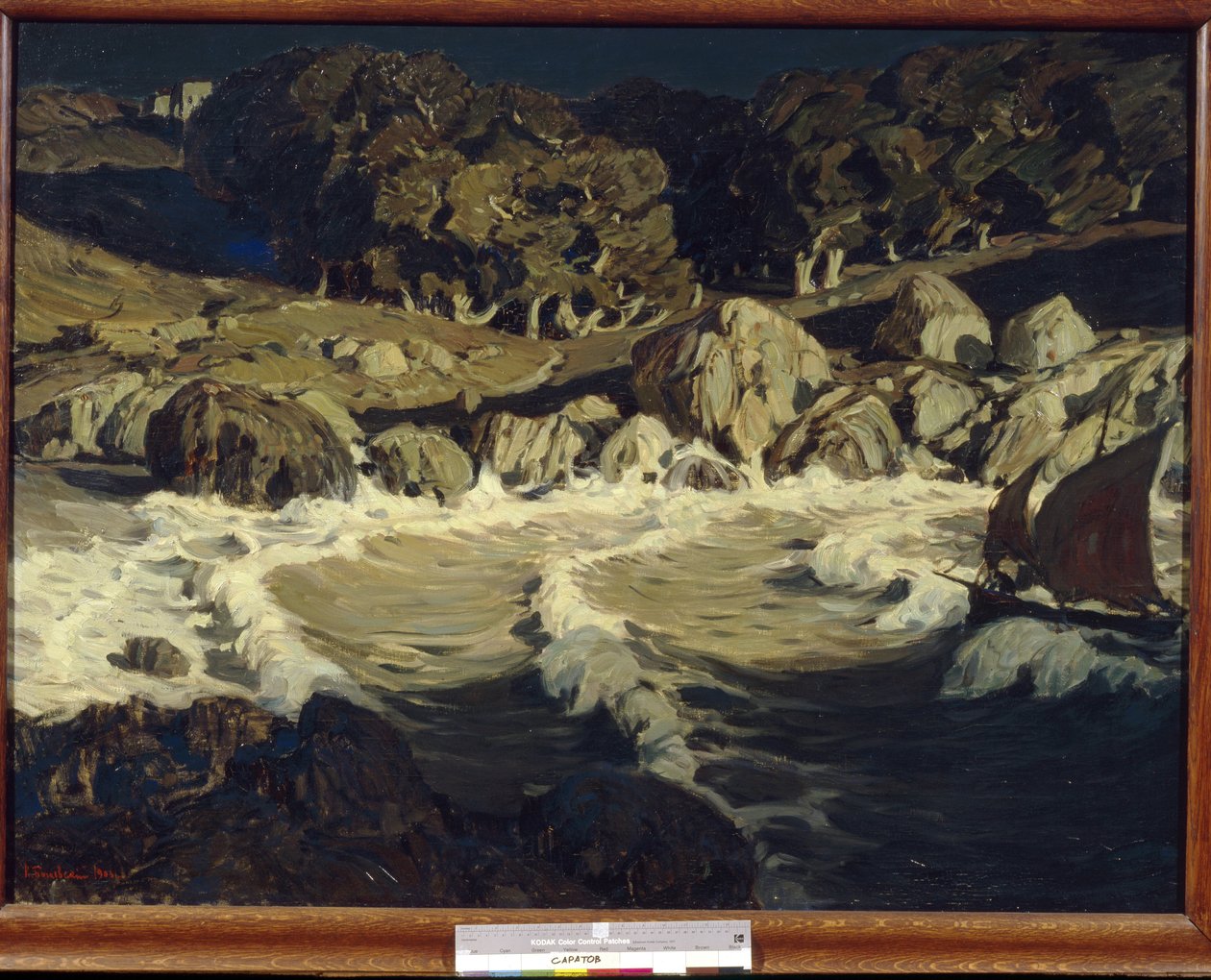 ""Night At Sea" (Night At Sea) Konsztantyin Bogajevszkij (1872-1943) festménye, mérete 109x144,5 cm 1903 Állami A Radishchev Művészeti Múzeum, Szaratov alkotó: Konstantin Fedorovich Bogaevsky
