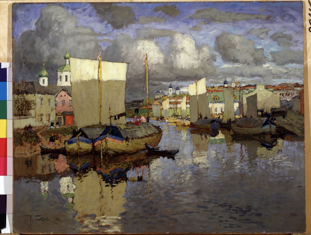 Konsztantyin (Konsztantyin) Gorbatov (1876-1945) festménye "Pszkov" 1919 Állami Orosz Múzeum, Szentpétervár alkotó: Konstantin Ivanovich Gorbatov