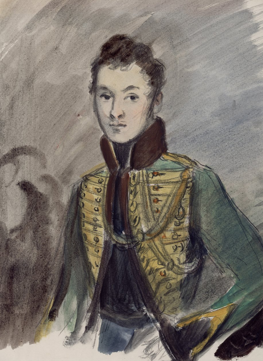 Nyikolaj Rosztov. Illusztráció Lev Tolsztoj Háború és béke című regényéhez, 1944-1947. alkotó: Konstantin Ivanovich Rudakov