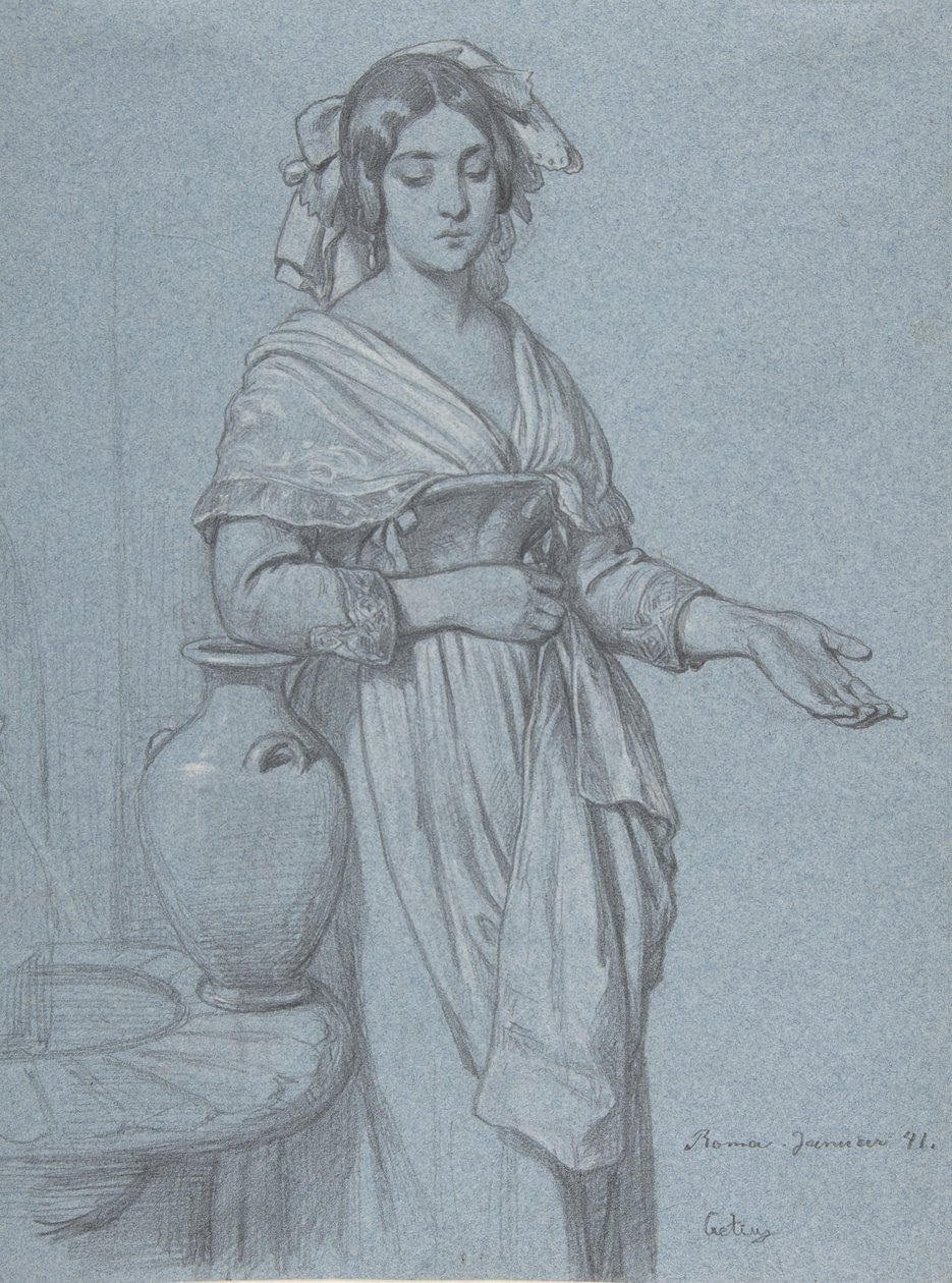 Tanulmány egy római nőről, 1841. alkotó: Konstantin Johannes Franz Cretius
