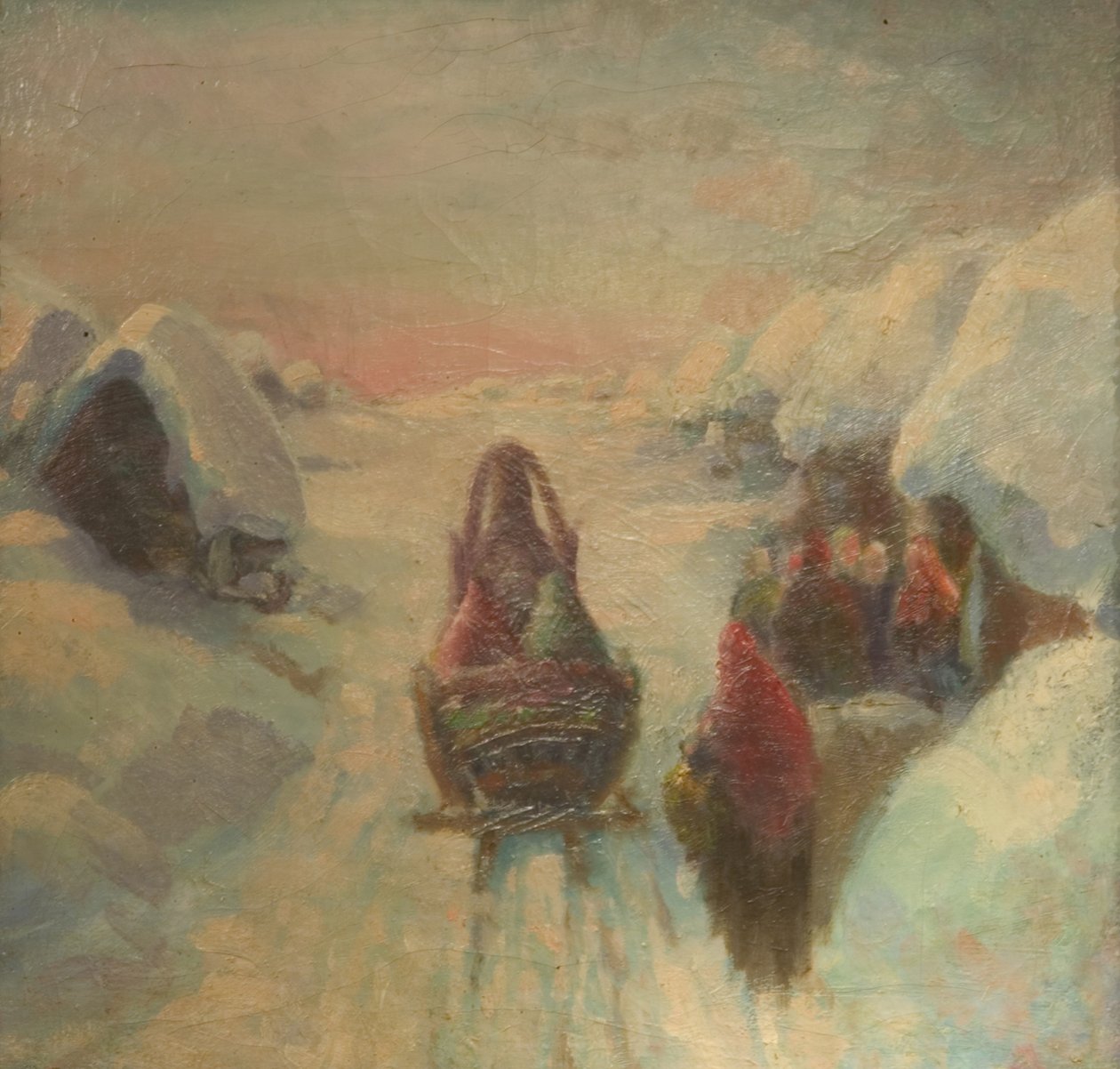 Téli. Szánkózás alkotó: Konstantin Konstantinovich Pervukhin