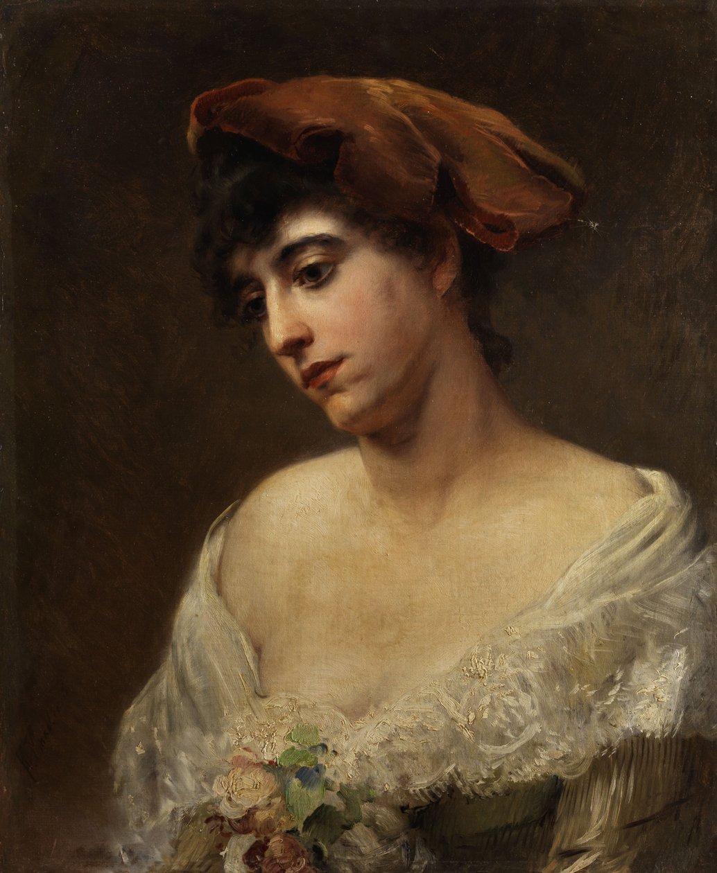 Konstantin Makovsky Egy fiatal hölgy portréja alkotó: Konstantin Makovsky
