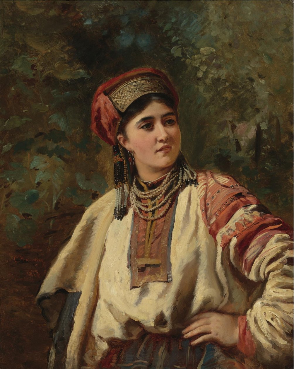 Konstantin Makovsky - Nő nemzeti viseletben alkotó: Konstantin Makovsky