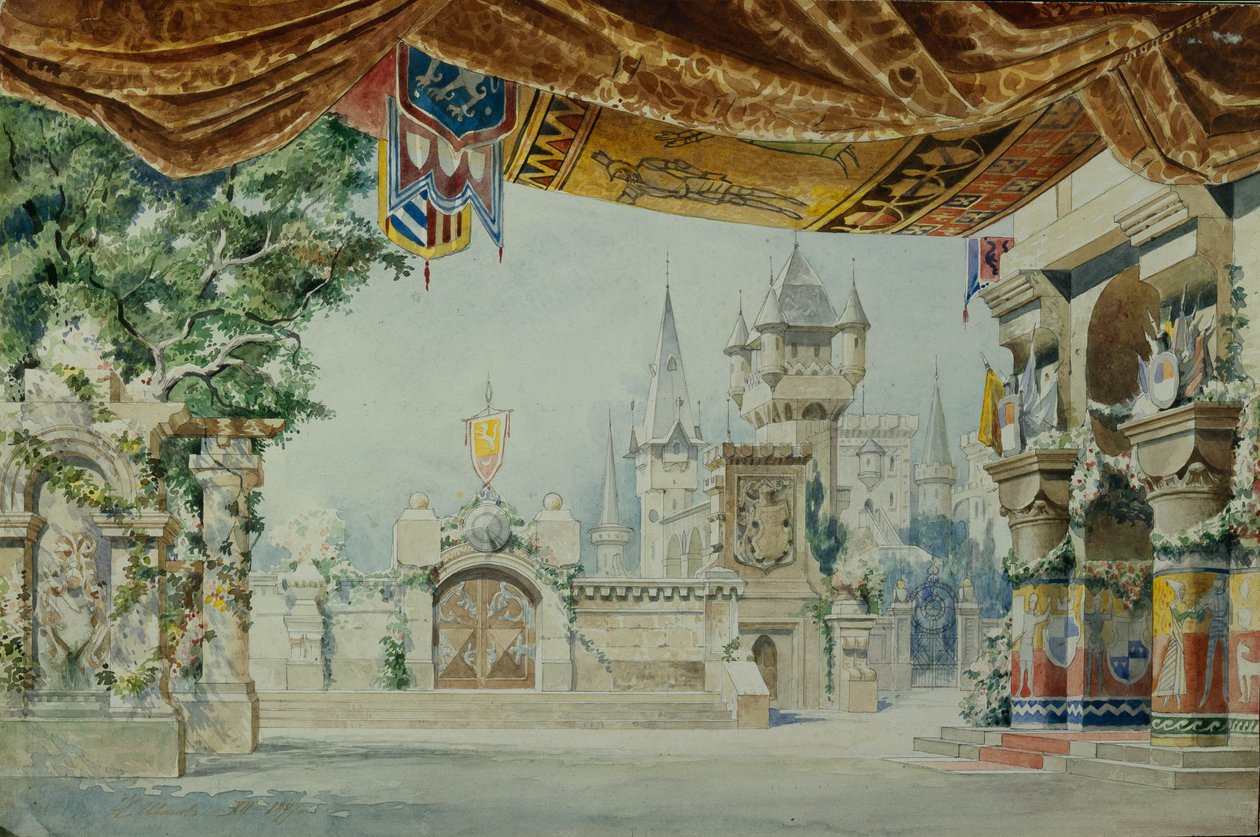 Színpadterv A. Glazunov Raimonda című balettjéhez, 1899 alkotó: Konstantin Matveevich Ivanov