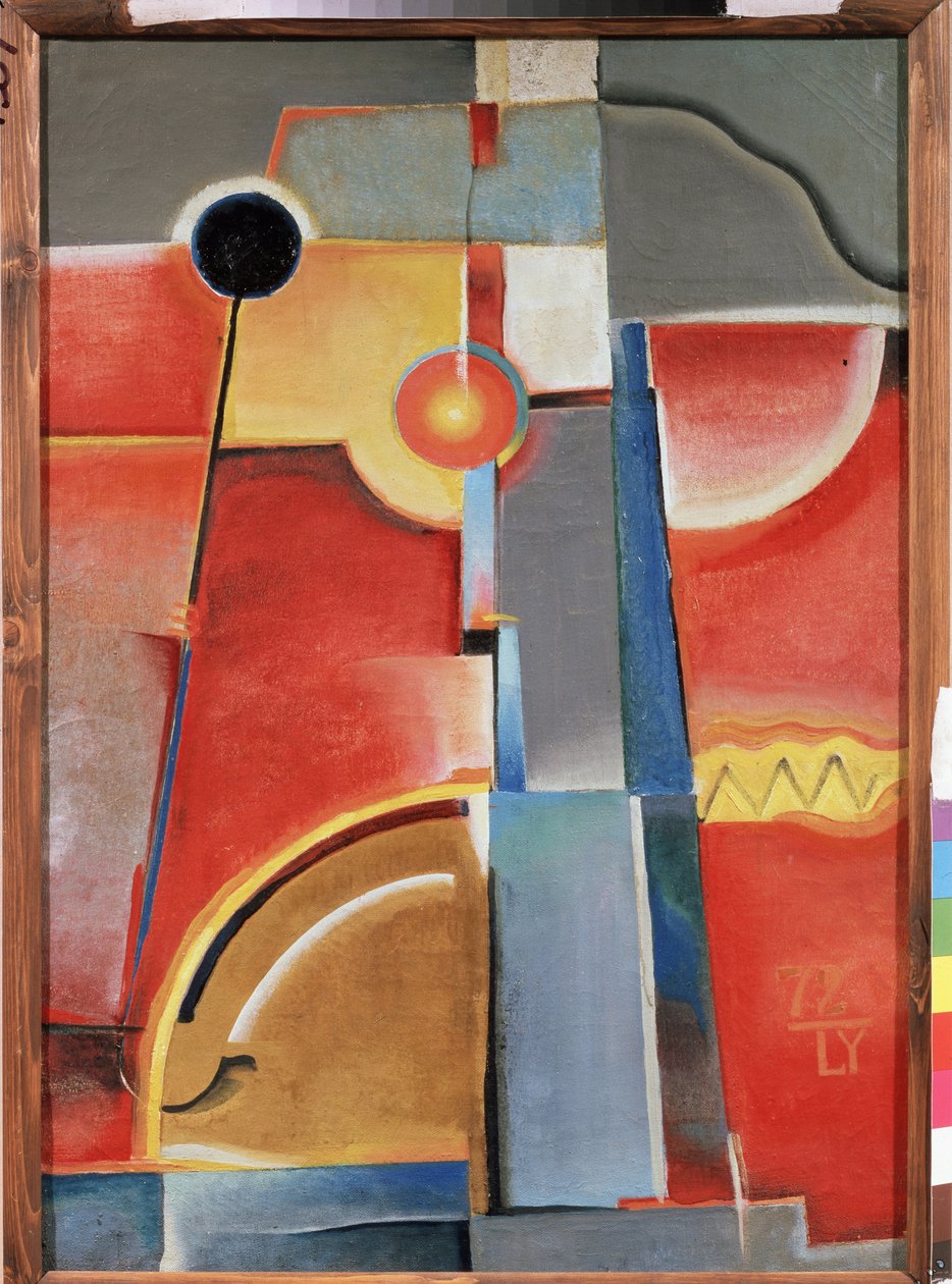 Épületszínek. (Színes felépítés). Konsztantyin Konstantinovics Medunyeckij Medunyeckij (Medunyeckij, Medunyeckij) (1899-1935) festménye, olaj, vászon alkotó: Konstantin Medunetsky