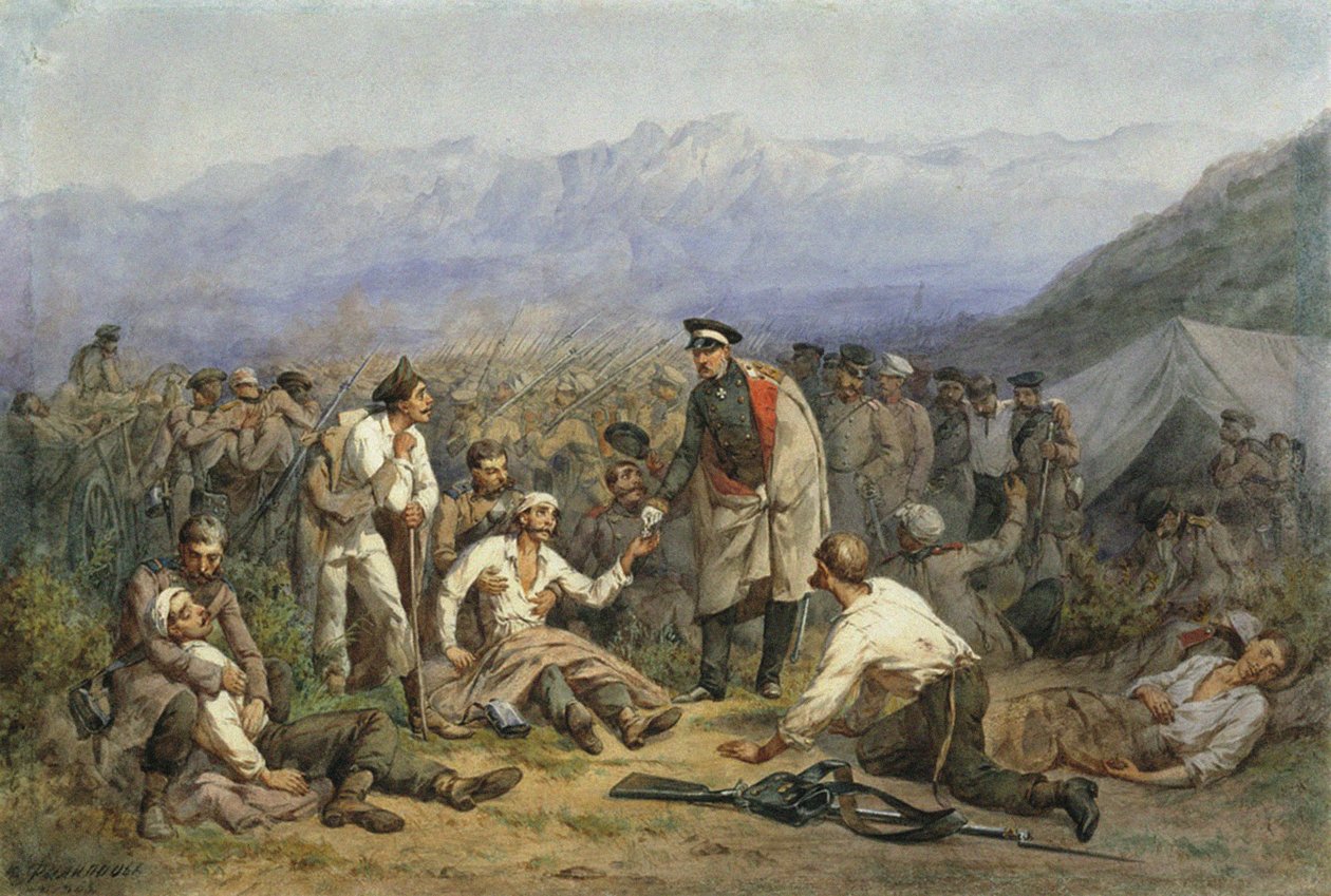 A csata után. Jelenet a krími háborúból alkotó: Konstantin Nikolaevich Filippov