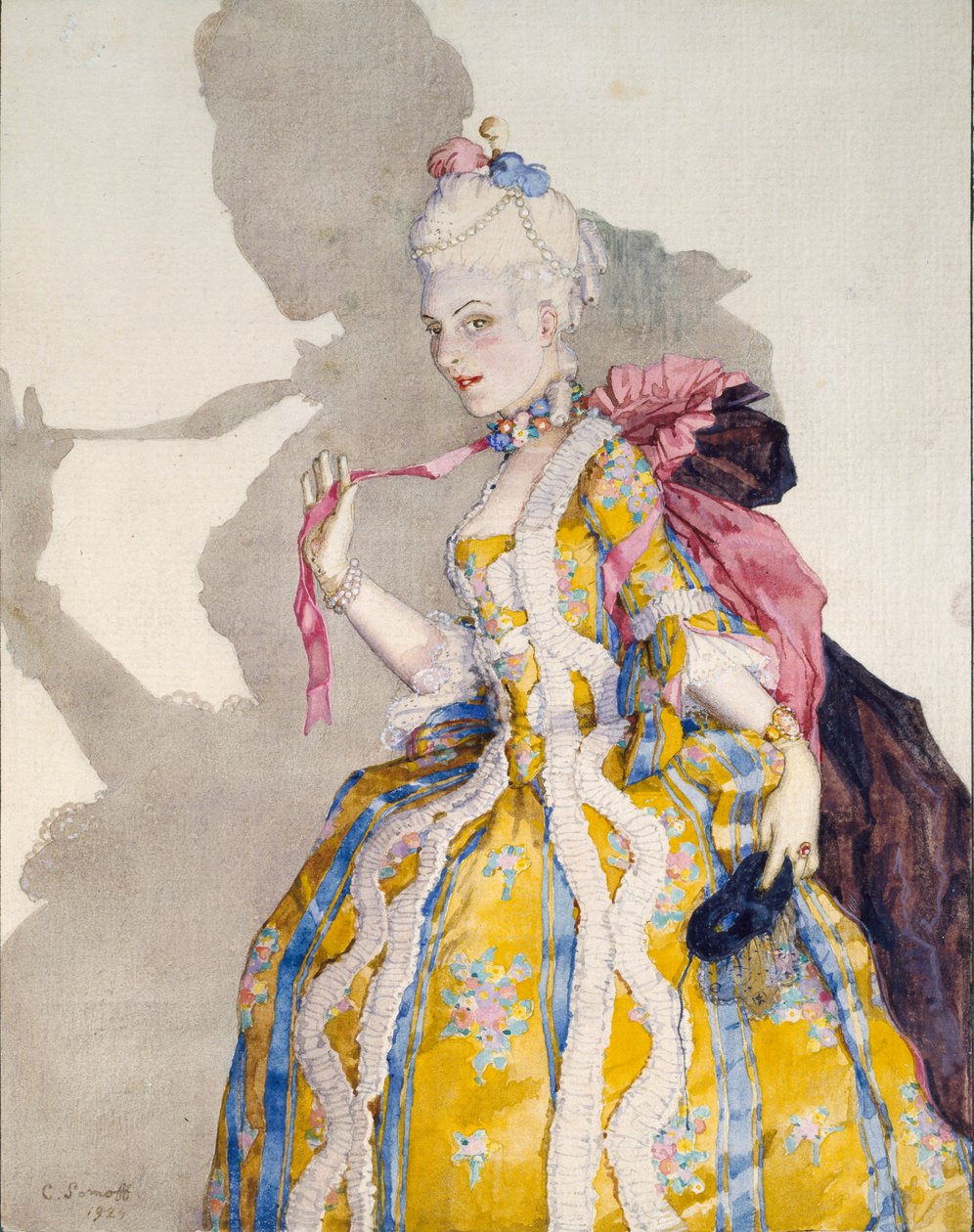 Marquise jelmezterve Tamara Karsavina balerina számára, 1924 alkotó: Konstantin Somov