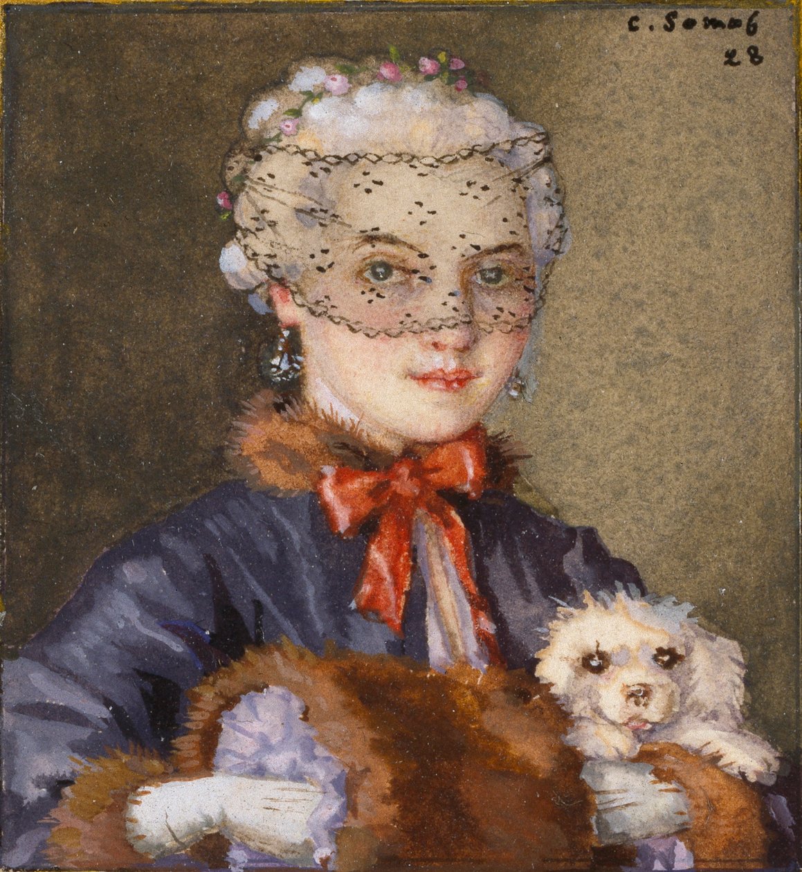 Hölgy kutyával, 1928 alkotó: Konstantin Somov