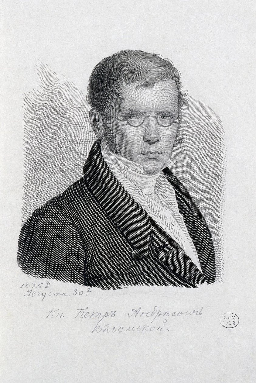 Pjotr Andrejevics Vjazemszkij költő herceg portréja 1792-1878. alkotó: Konstantin Yakovlevich Afanasyev
