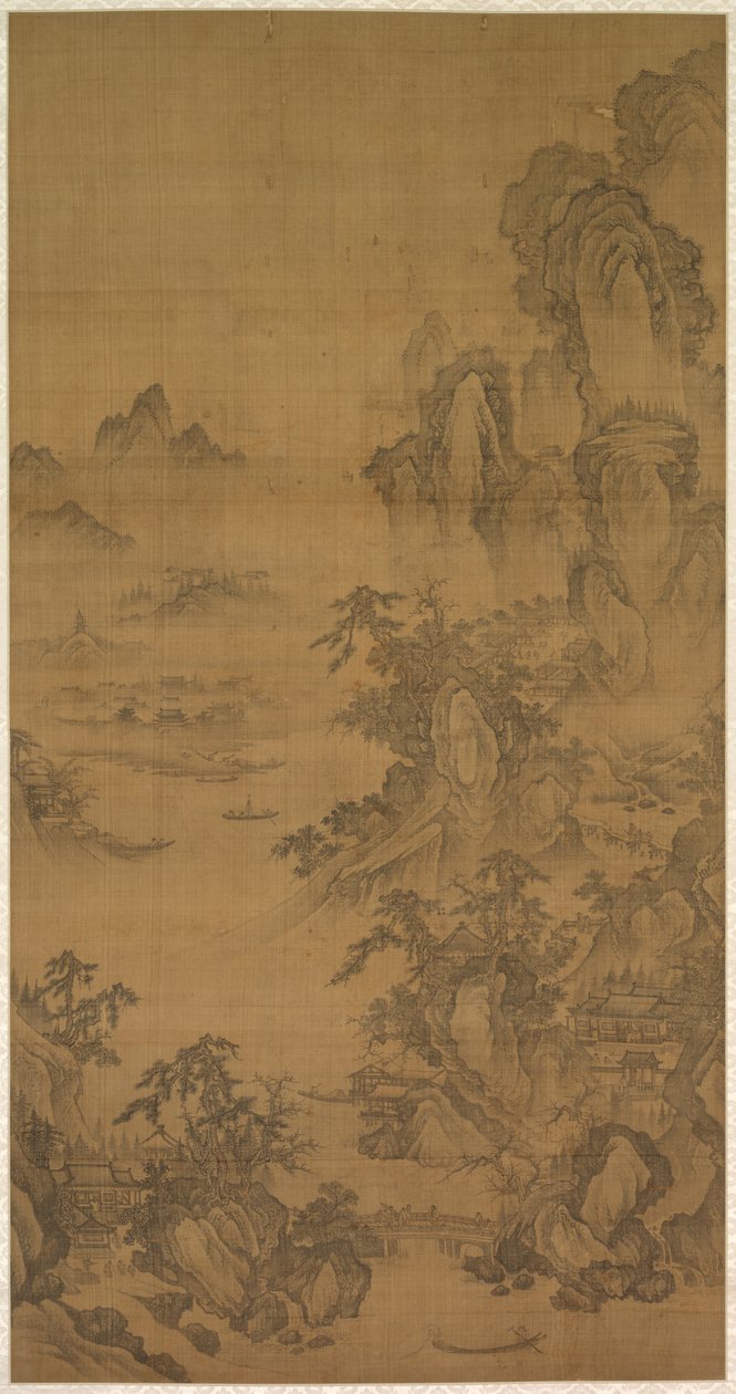 Hegyi piac, tiszta, felszálló köddel alkotó: Korea, Joseon dynasty