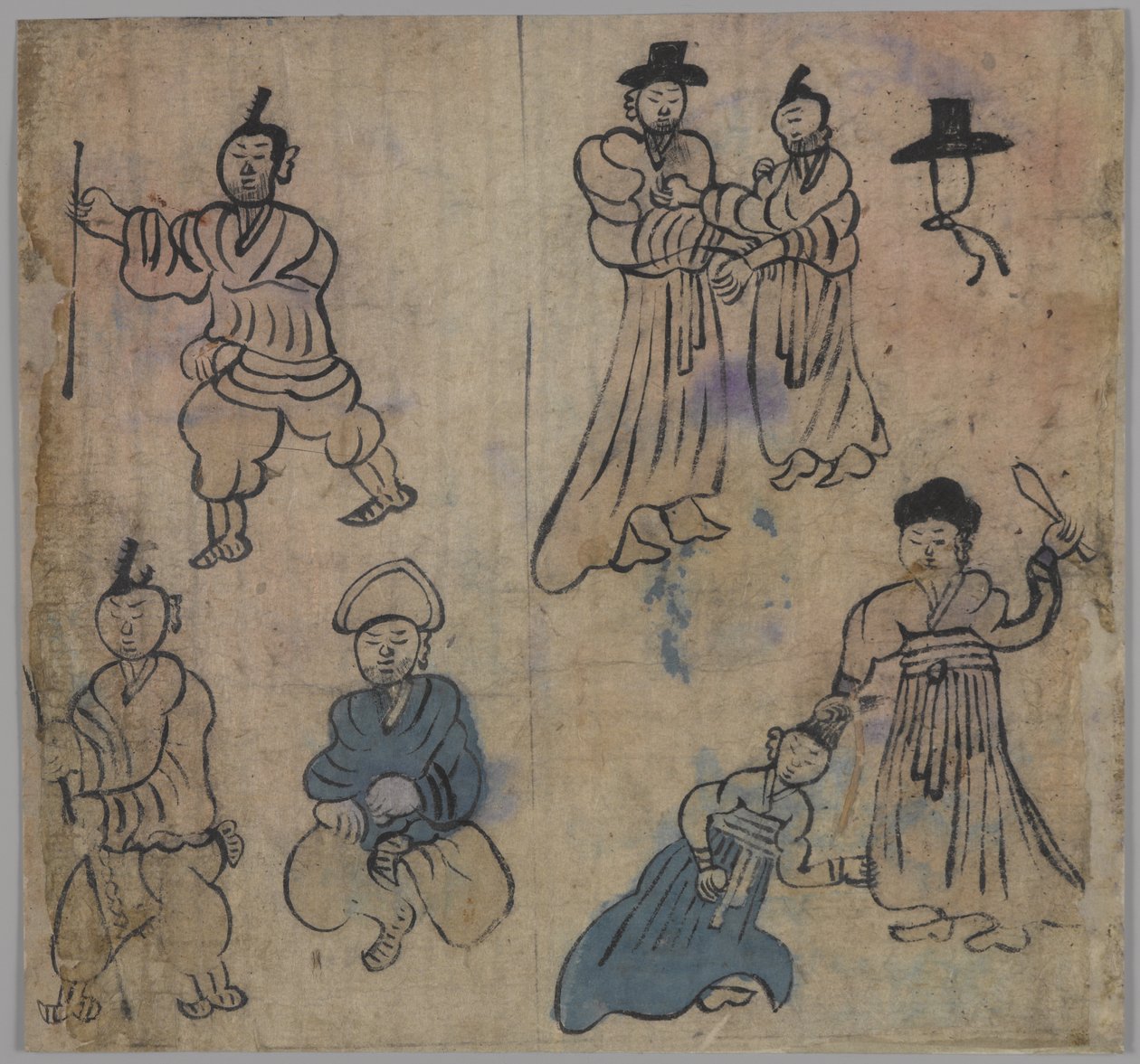 Műfaji jelenet, 1/4, 19. század (tinta és wc papíron) alkotó: Korean School