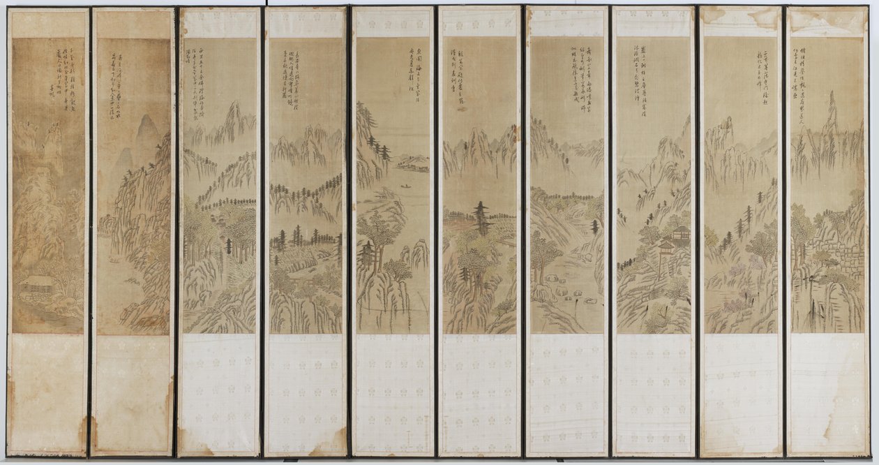 Tájképek, Choson-dinasztia (tinta és WC fán, selyemen és papíron) alkotó: Korean School