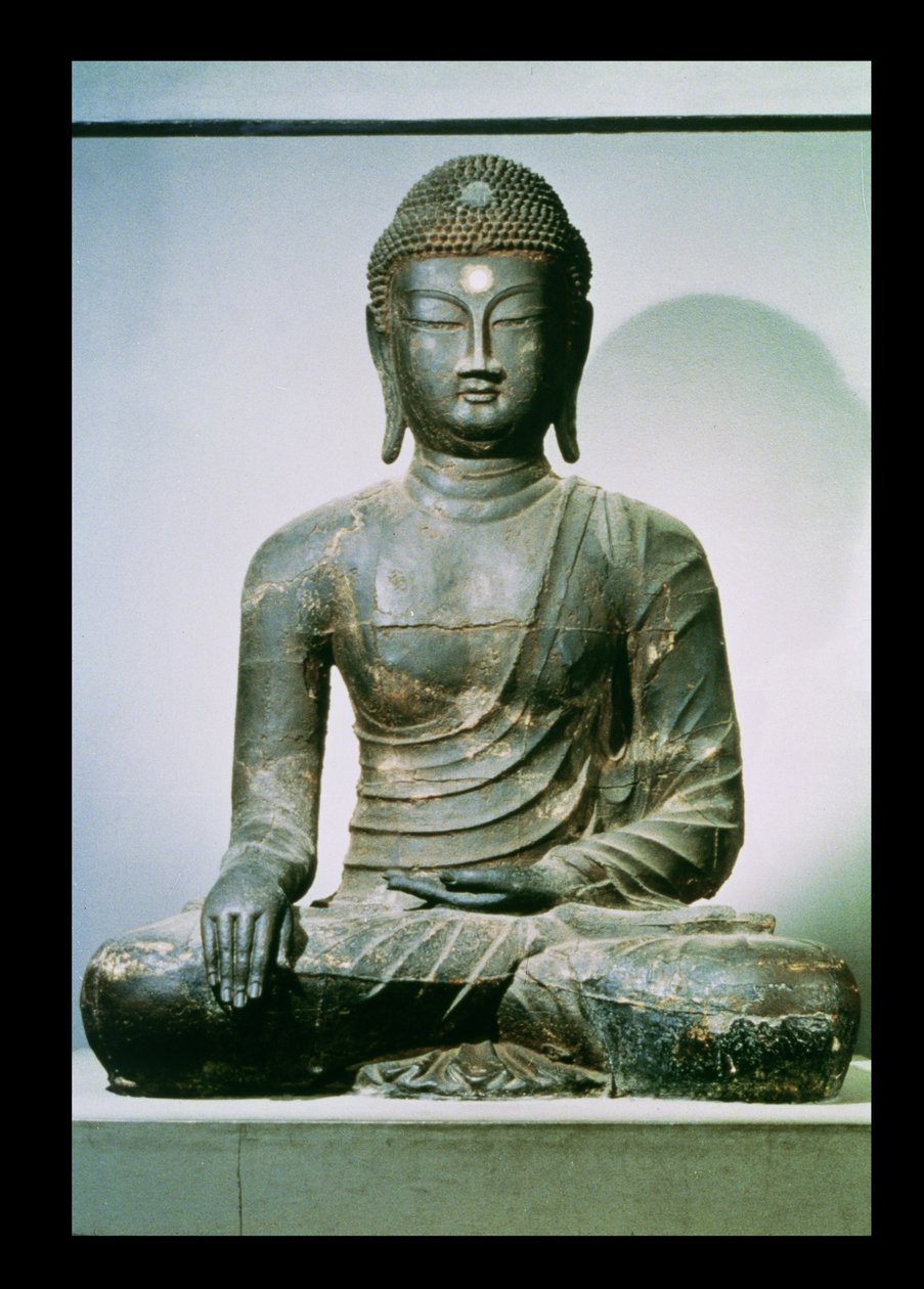 Ülő Shakyamuni Buddha az átöltözésből (vas) alkotó: Korean School