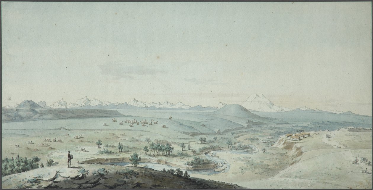 Kilátás a Konstantinogorsk-erődre a Mashuk hegyről, 1805 alkotó: Korneev