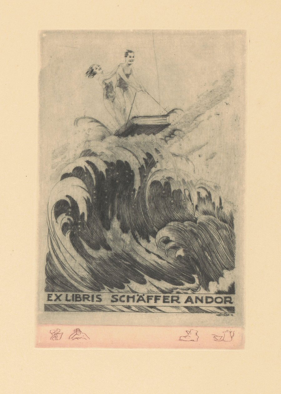 Ex libris van Andor Schäffer Ex libris Schäffer Andor (cím a tárgyon) alkotó: Kornél Révész