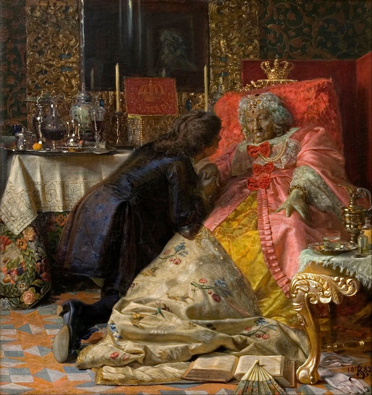 Sophie Amalie királynő halála alkotó: Kristian Zahrtmann