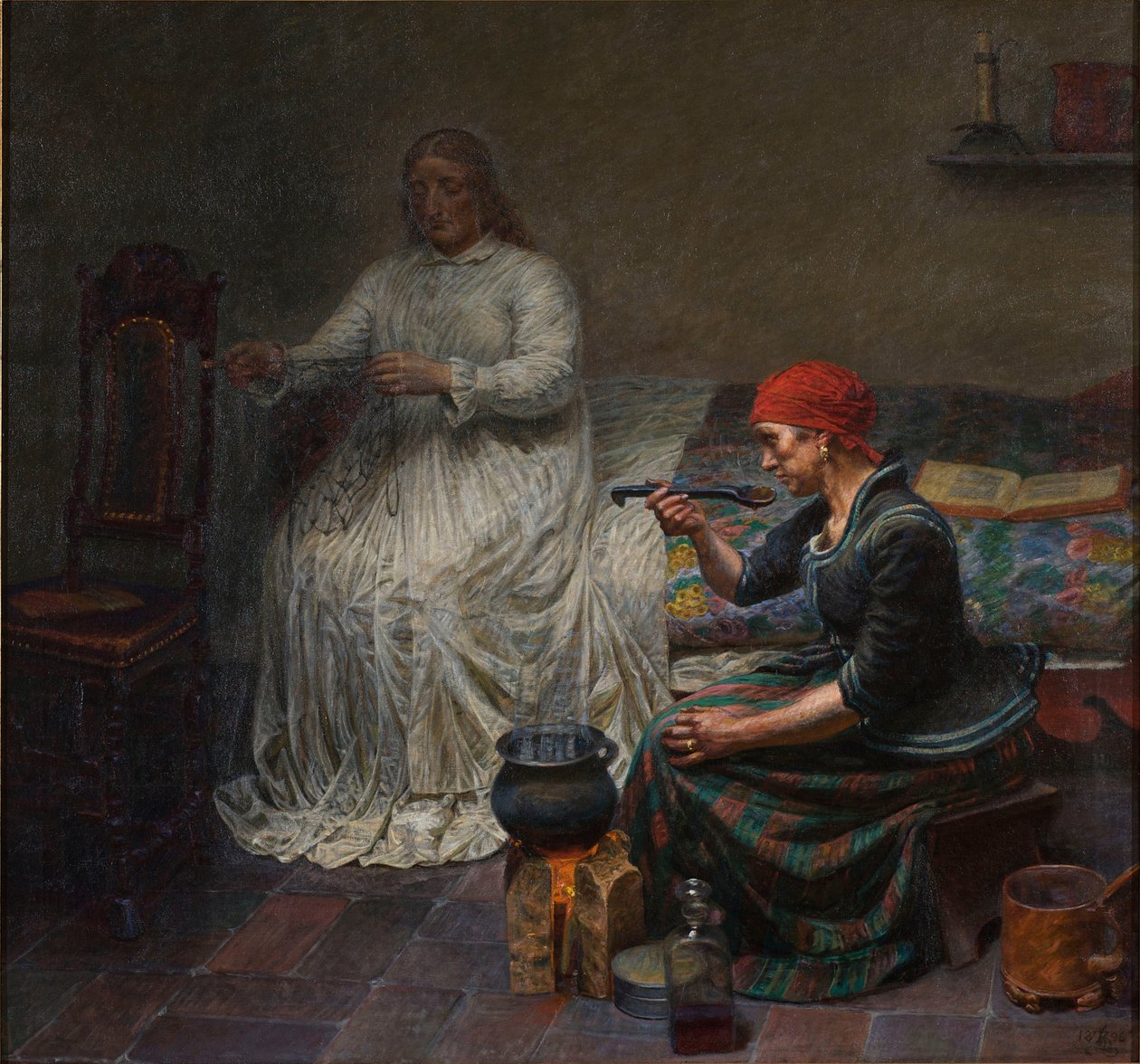 Leonora Christina a Kék toronyban. Kása főzés alkotó: Kristian Zahrtmann
