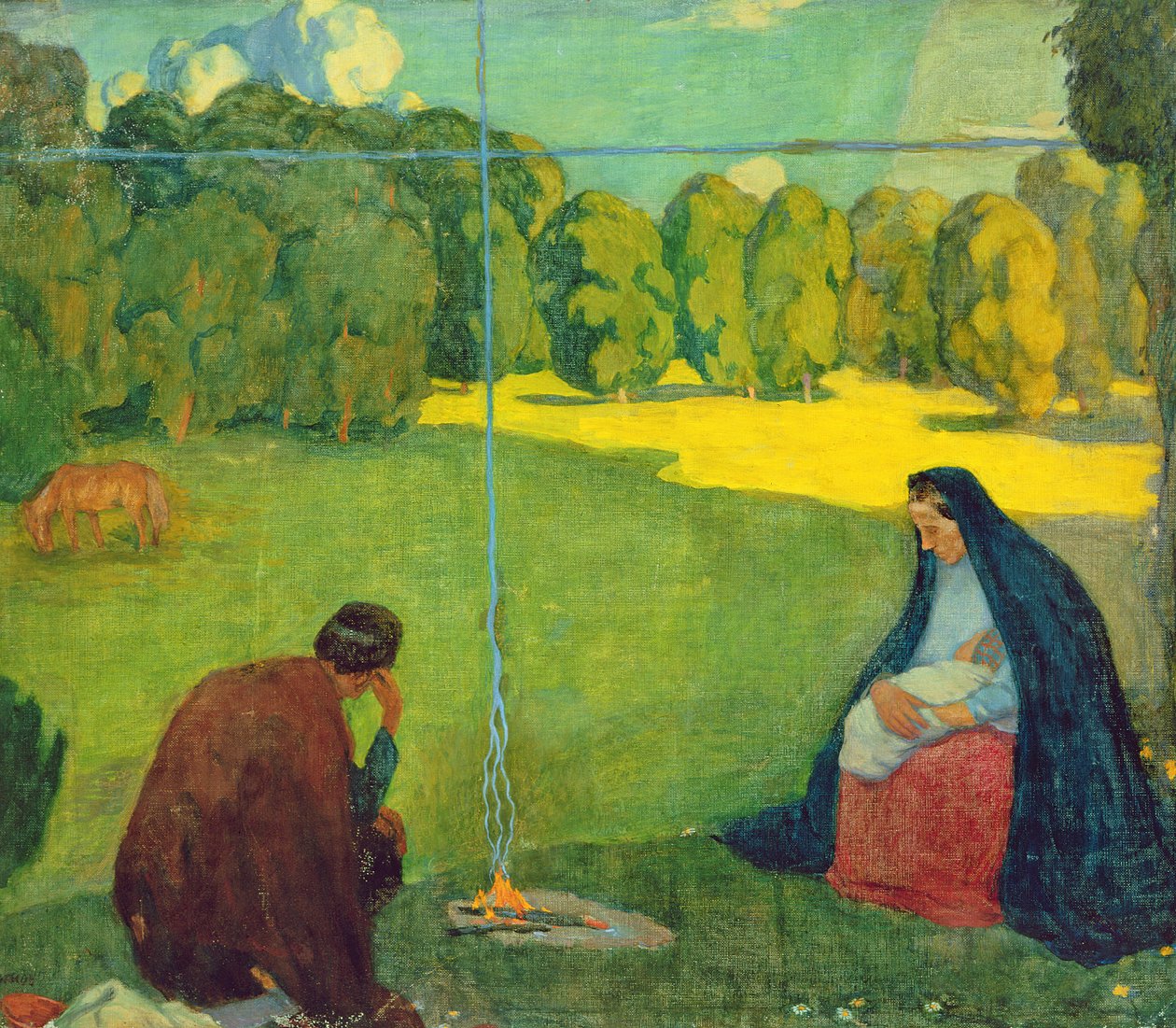 Pihenés az utazás során, 1905 körül alkotó: Kristjan Raud