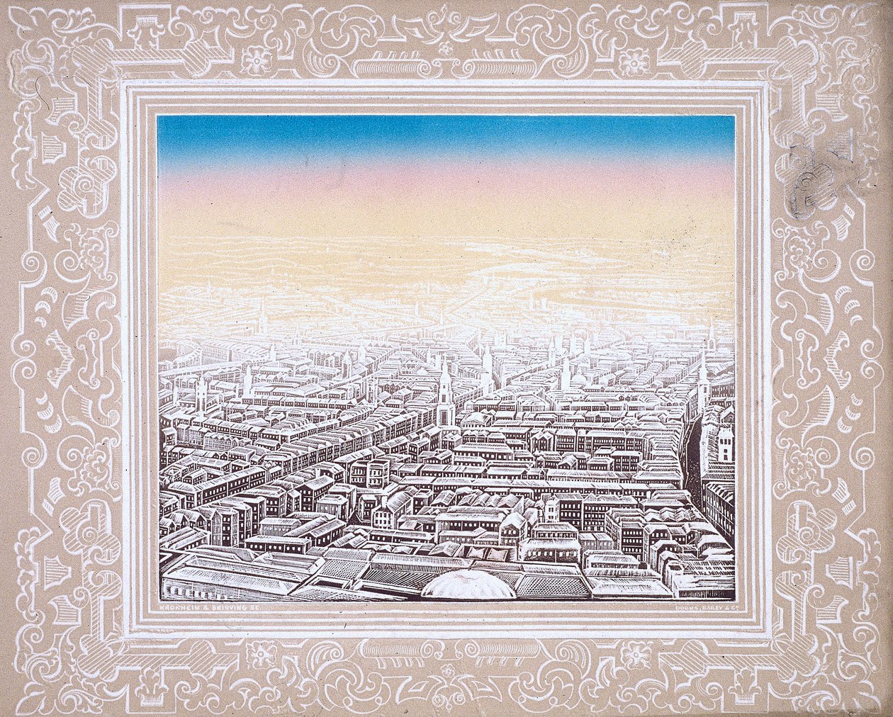 London légi felvétele dekoratív szegéllyel, c1845 alkotó: Kronheim and Co
