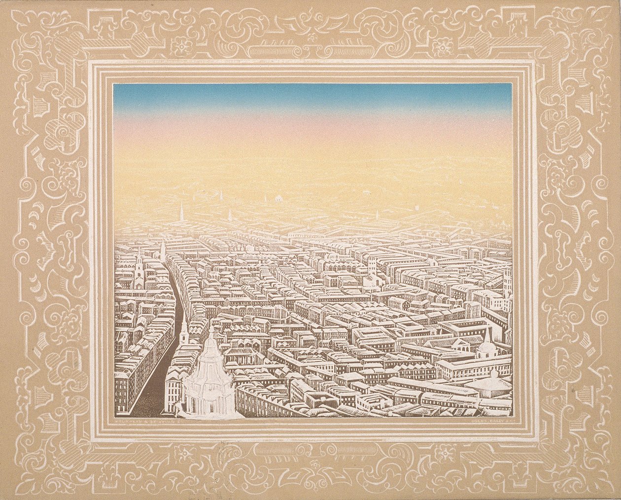 London légi felvétele dekoratív szegéllyel, c1845 alkotó: Kronheim and Co