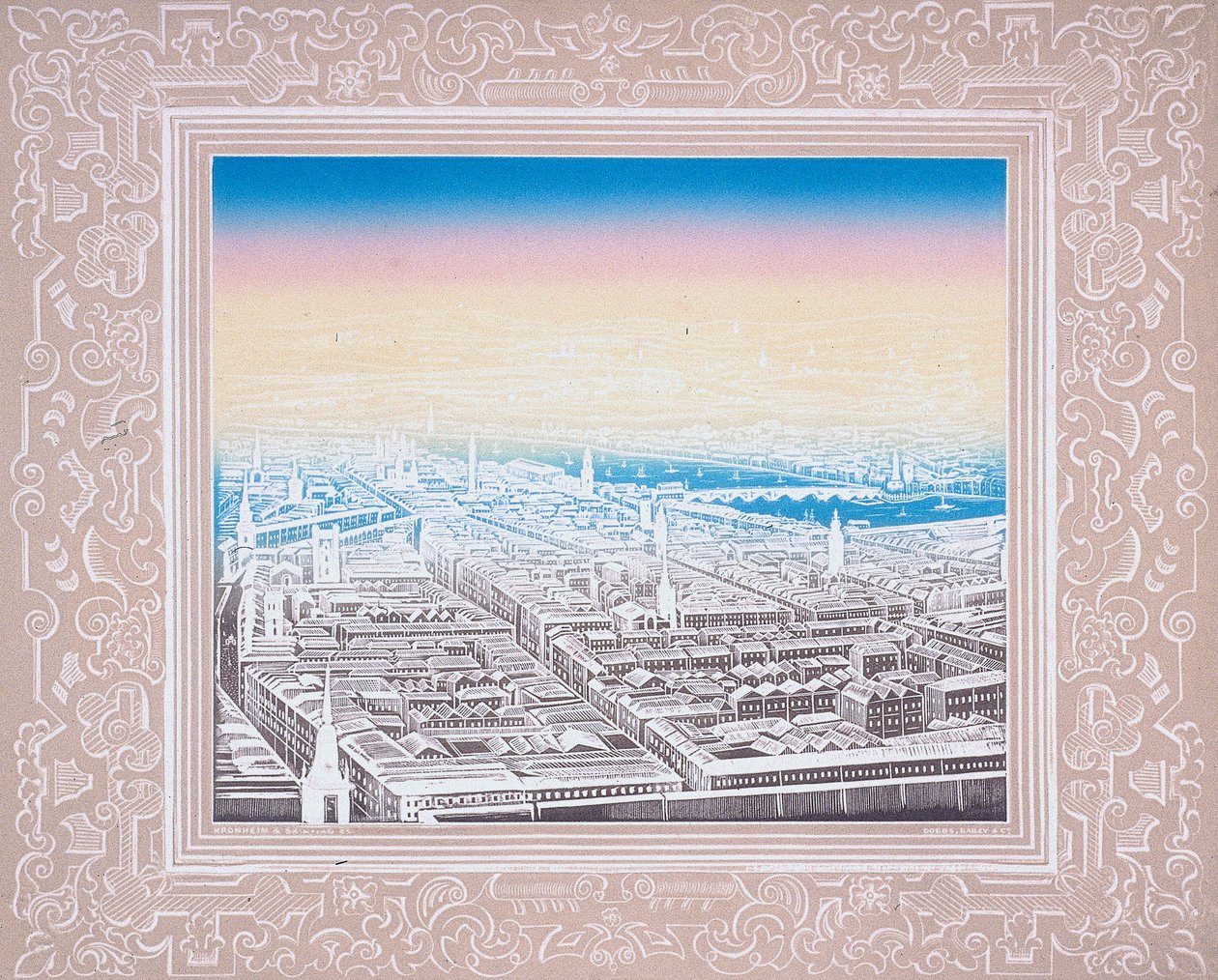 London légi felvétele dekoratív szegéllyel, c1845. alkotó: Kronheim and Co