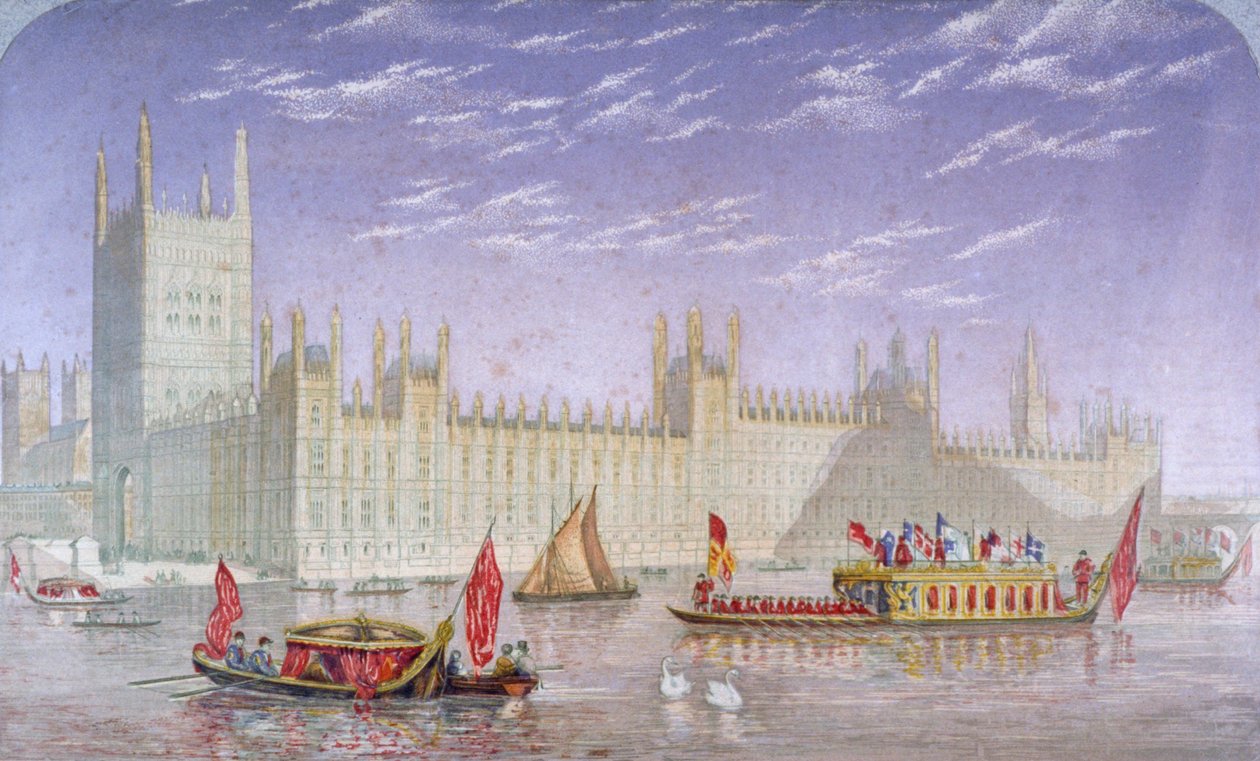 A Westminster-palota, London, 1850 alkotó: Kronheim and Co