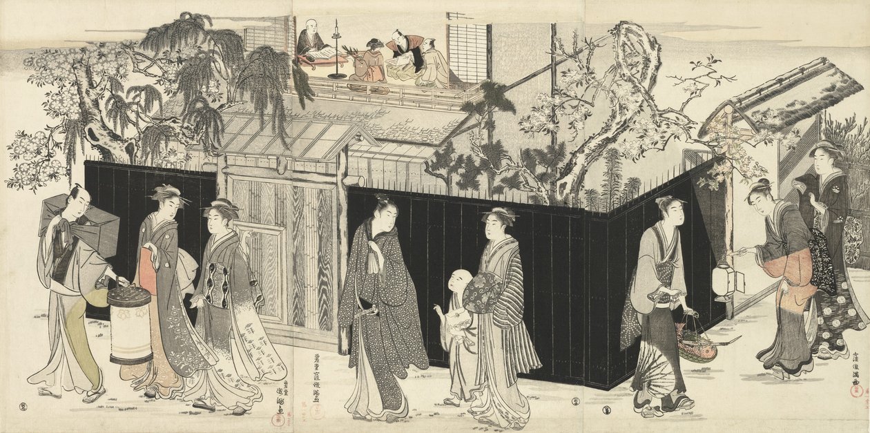 Visszatérve egy költészeti összejövetelről, 1785-89 körül alkotó: Kubo Shunman