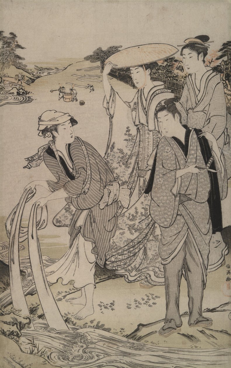 Tamagawa Musashi tartományban, a Hat Ékkőfolyó sorozatból alkotó: Kubo Shunman