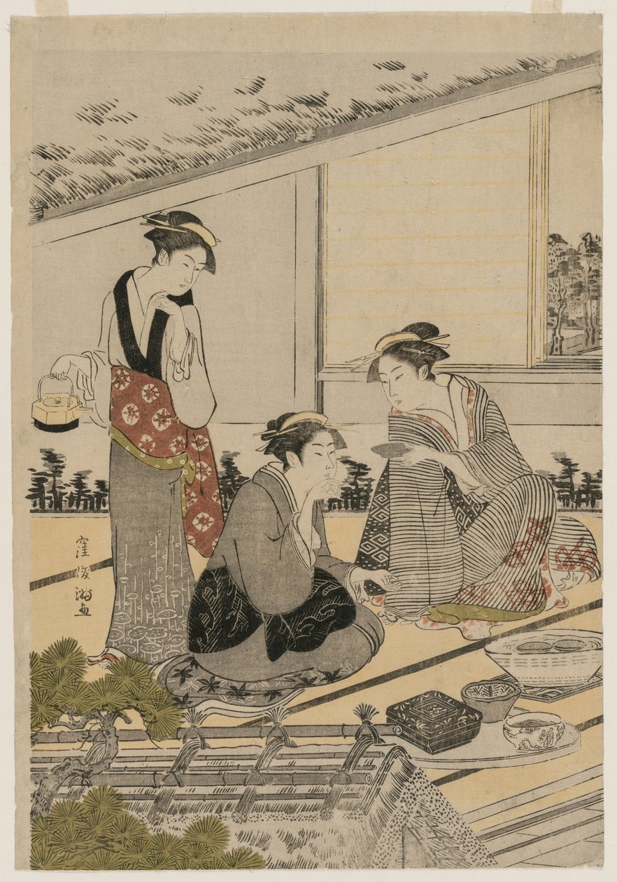 Nők egy teaházban, 1780-as évek vége. alkotó: Kubo Shunman