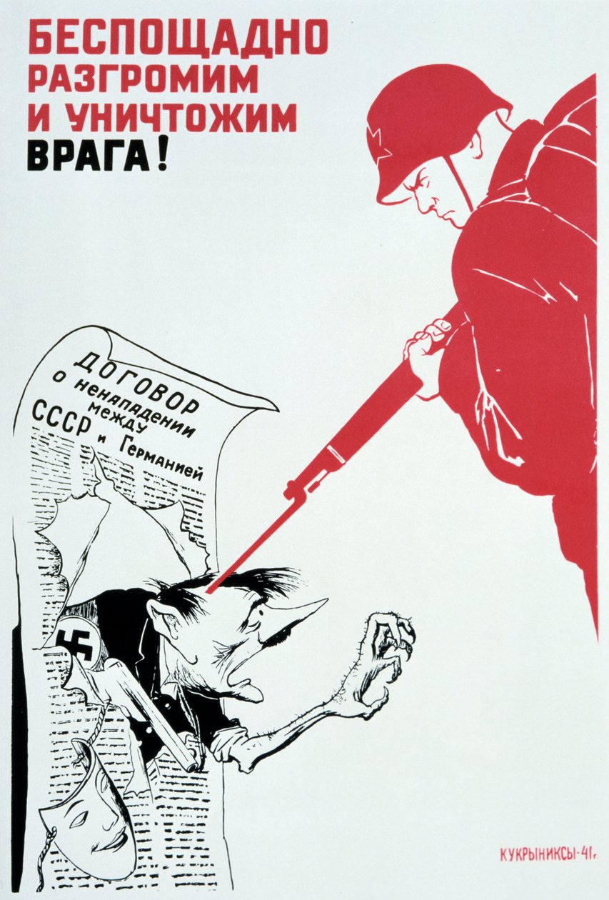 „Összük meg és semmisítsük meg az ellenség csípőjét és combját!”, 1941. alkotó: Kukryniksy