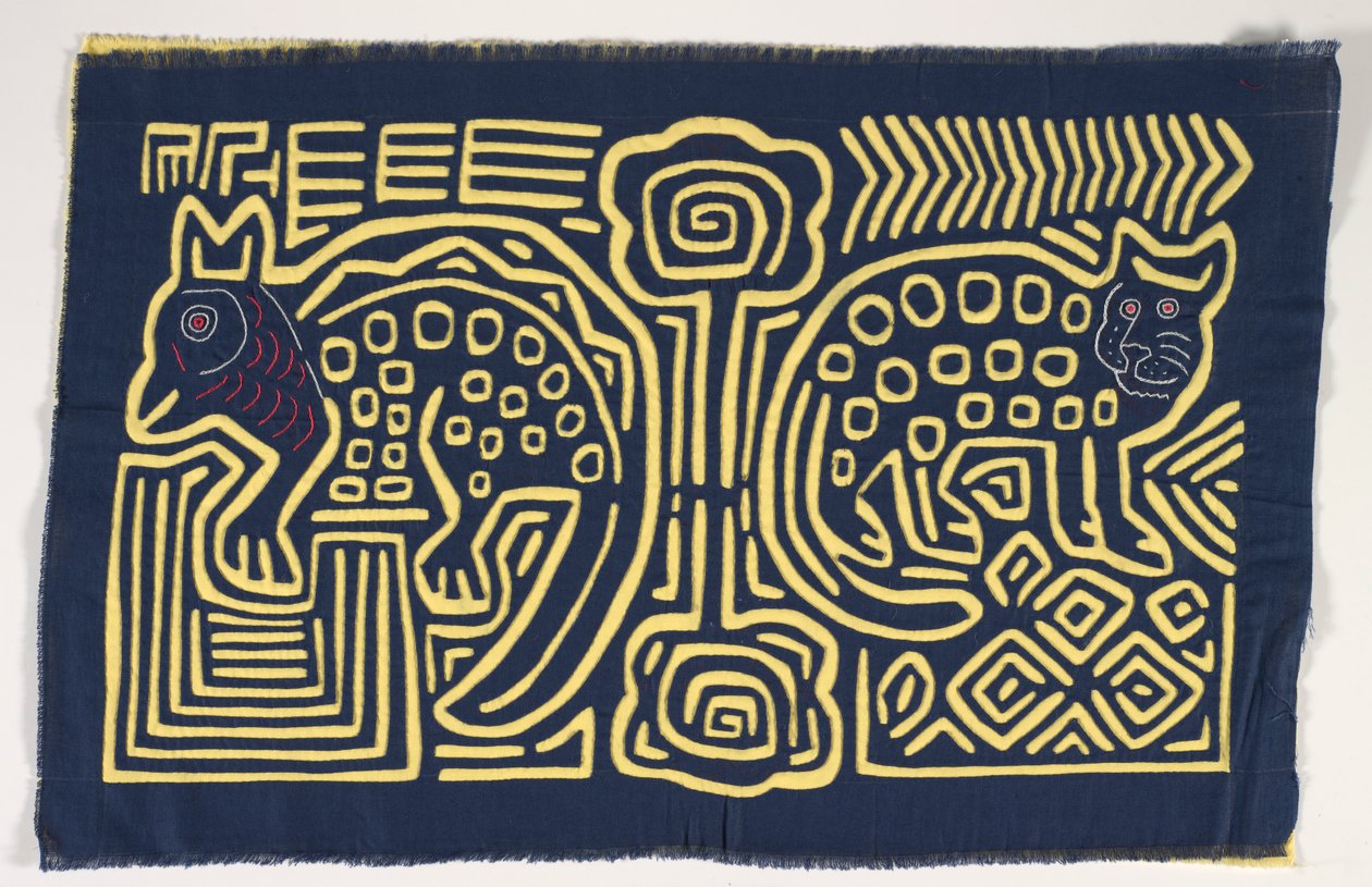 Shirt Panel (mola), 1950 körül (rátétes pamut) alkotó: Kuna Indian Culture