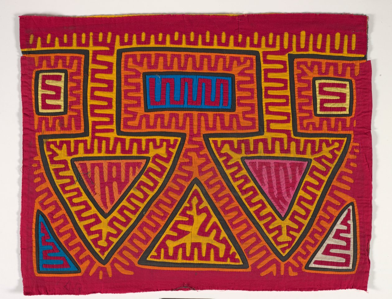 Shirt Panel (mola), 1950 körül (rátétes pamut) alkotó: Kuna Indian Culture