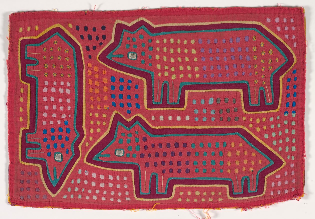 Ing panel (mola) (ratasztott pamut) alkotó: Kuna Indian Culture