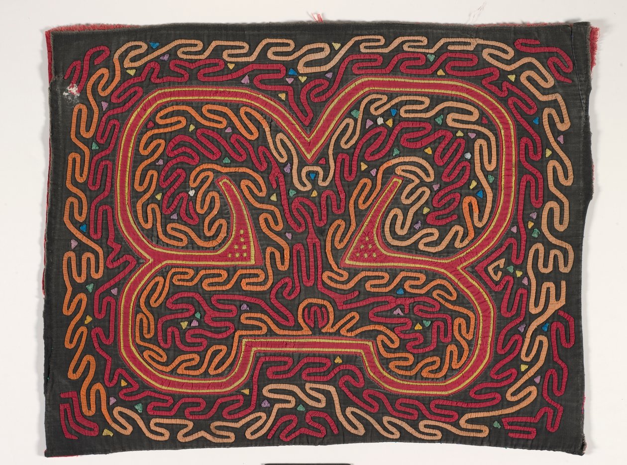 Ing panel (mola) (ratasztott pamut) alkotó: Kuna Indian Culture