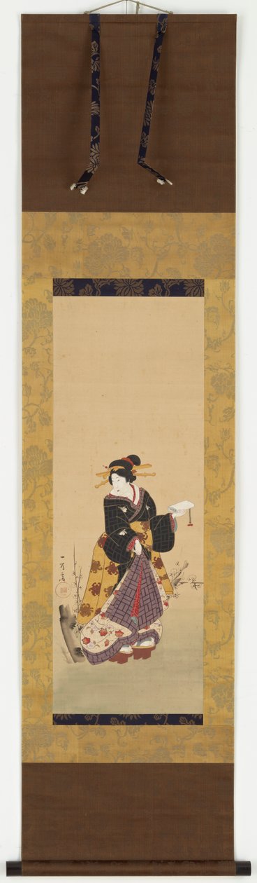 Egy szilvafa mellett álló oiran, 19. század közepe. alkotó: Kuniyuki Utagawa