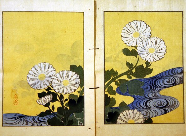 Virágok a patak mellett, Kigyoku művének Kobayashi Bunshi által 1901-ben megjelent kiadásából (színes litó) alkotó: Kurokawa Yasusada Kigyoku