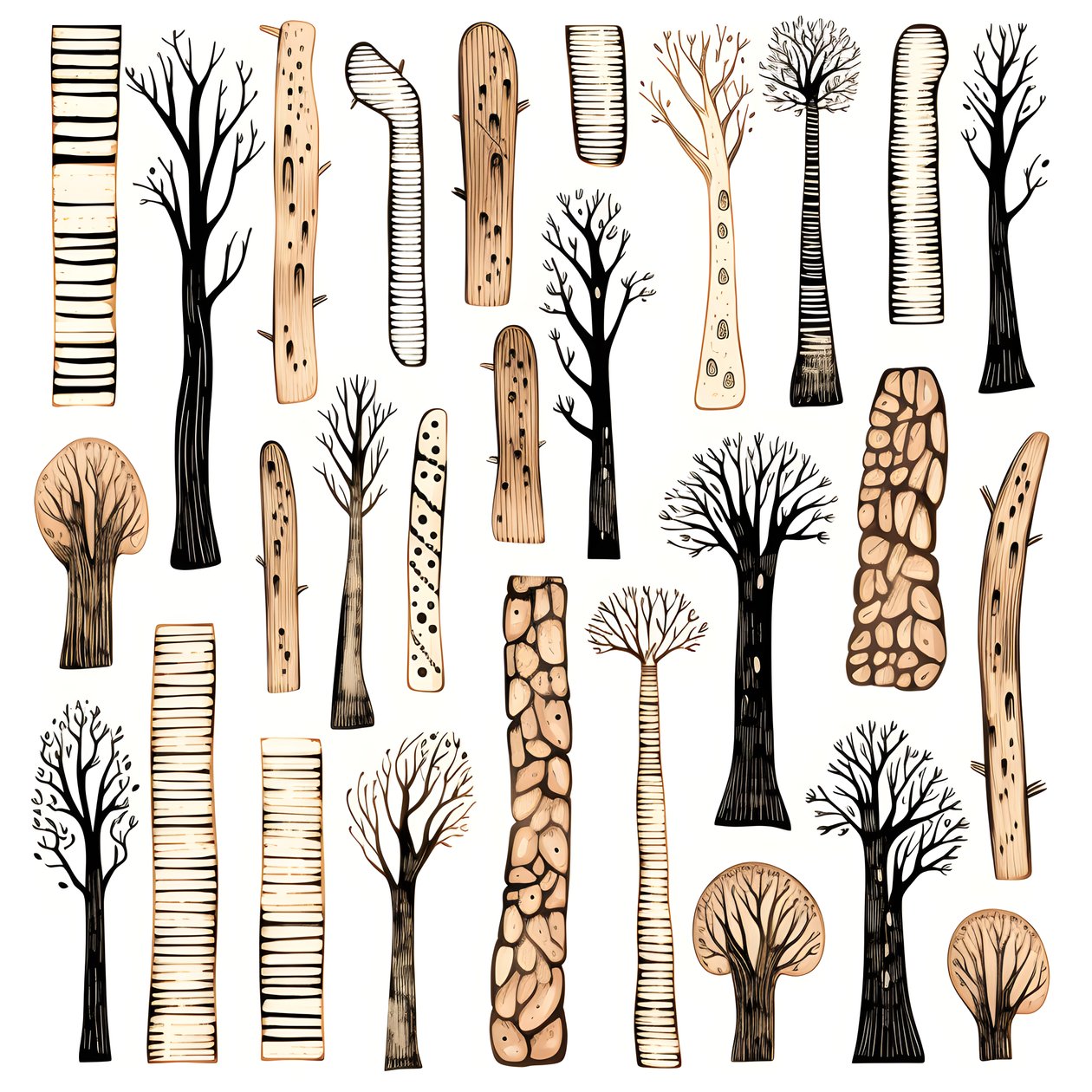 Fatörzs szakaszok, boho clipart, boho rajzminták, boho törzs 2 alkotó: Kurt Heppke