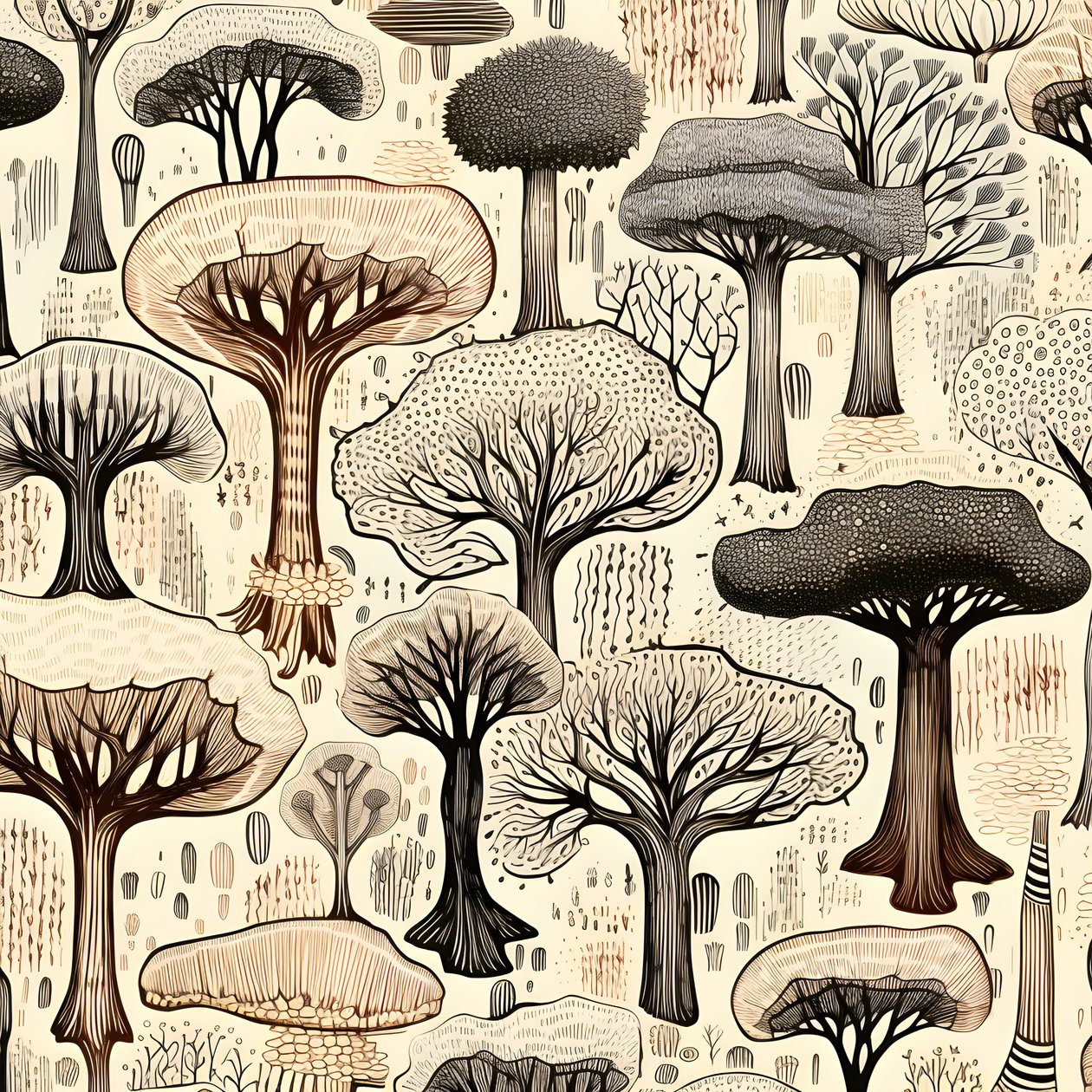 Baumstammabschnitte, Boho-Clipart, Boho-Zeichnungsmuster, Boho-Stamm 4 alkotó: Kurt Heppke