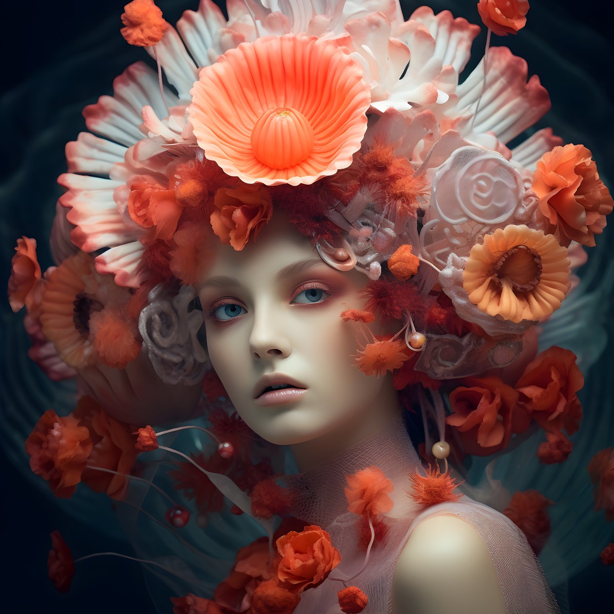 Közeli portré a gyönyörű víz alatti Actinia Sea Anemones Flower Goddess 2-ről alkotó: Kurt Heppke