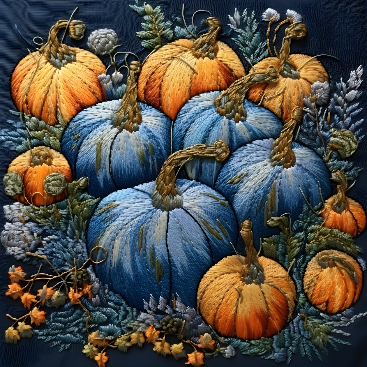 Stickereikuerbisse in Blautoenen 3 alkotó: Kurt Heppke