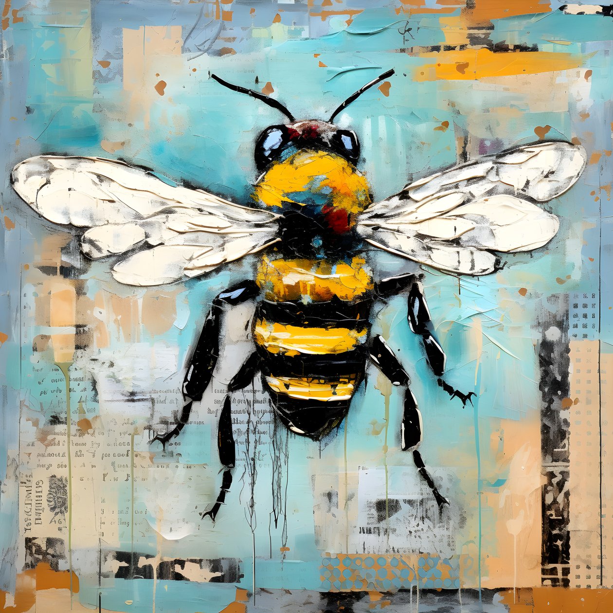 eine Bienen-Illustration in Pastell-Impasto-Öltechnik 4 alkotó: Kurt Heppke