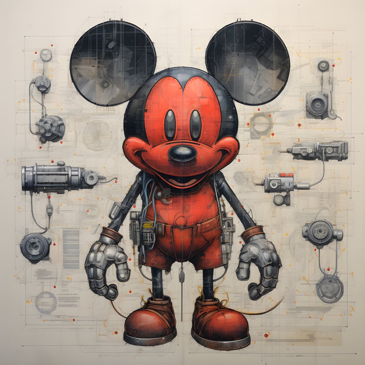 technische Zeichnungen von Cyberpunk Mickey Mouse 2 alkotó: Kurt Heppke
