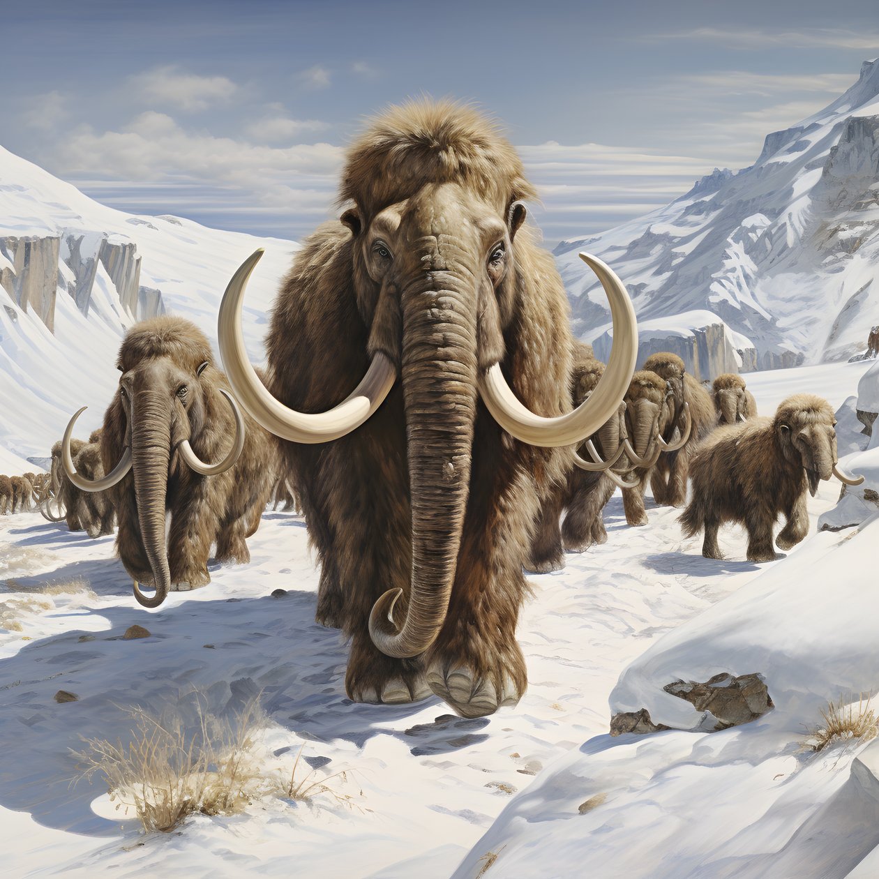 woolie mammoth herd in the tundra 1 alkotó: Kurt Heppke