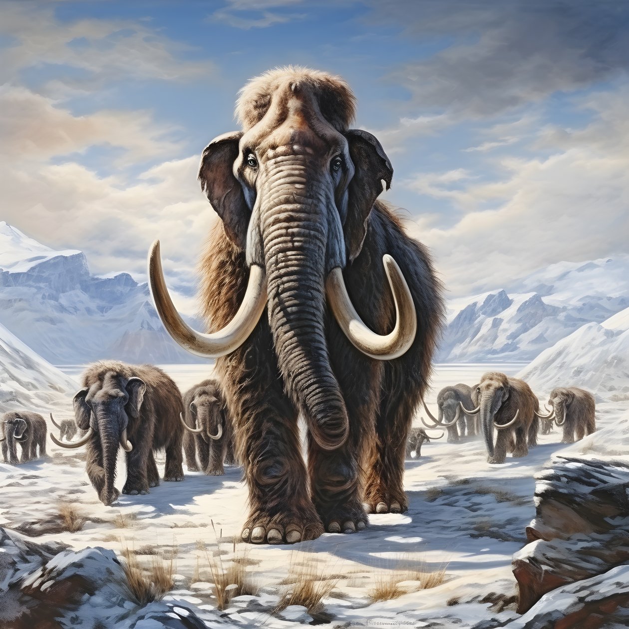 woolie mammoth herd in the tundra 4 alkotó: Kurt Heppke