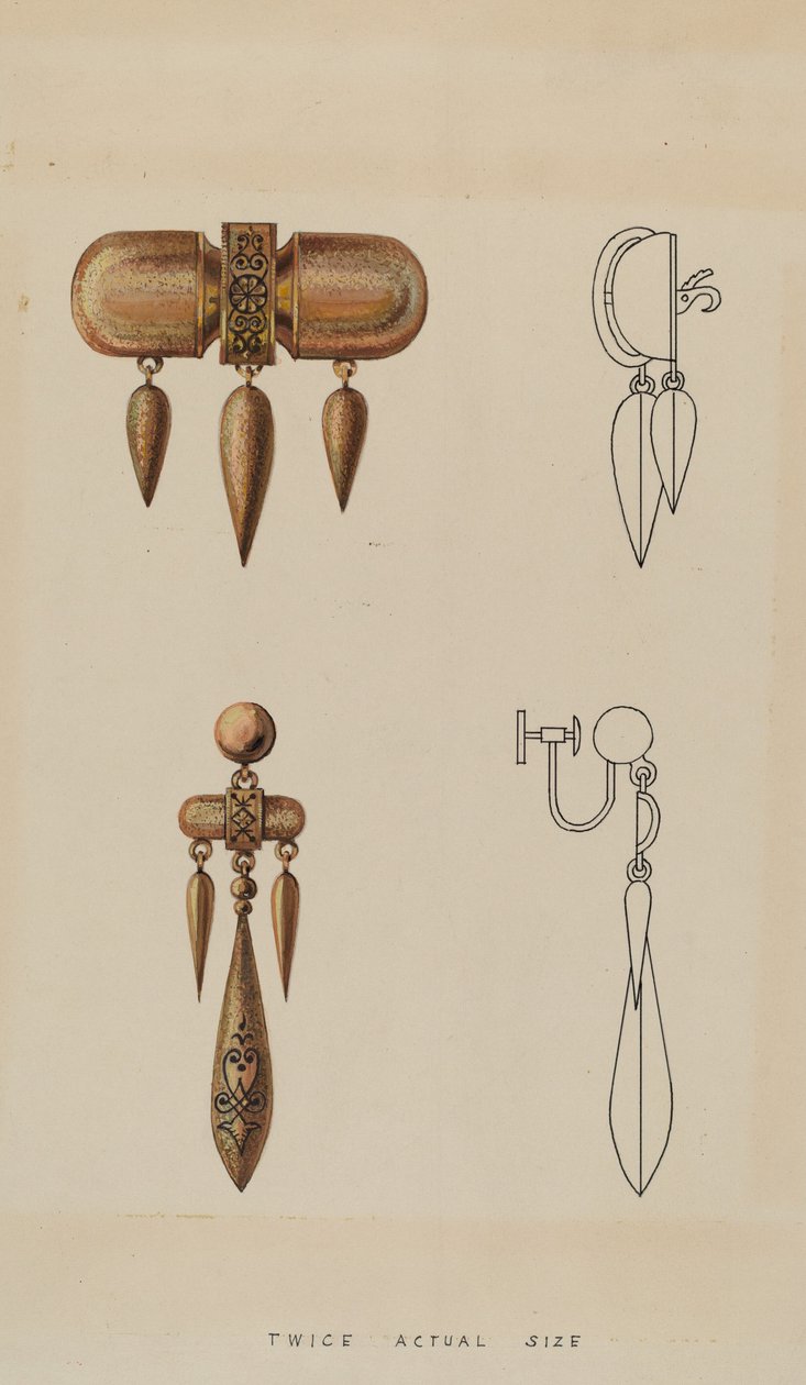 Bross és fülbevaló, c. 1936. alkotó: Kurt Melzer