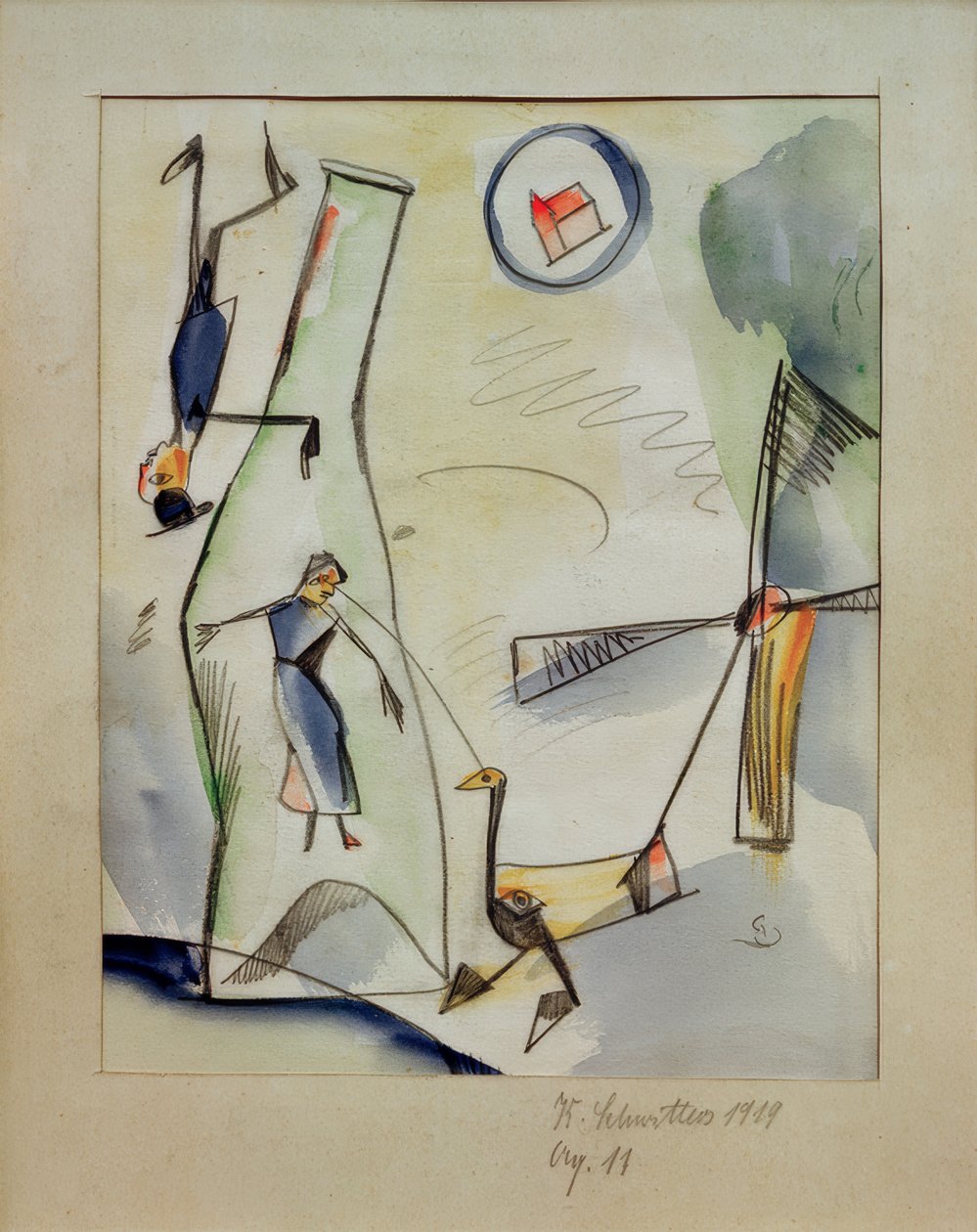 Aq. 11 (kép-nő-liba) alkotó: Kurt Schwitters