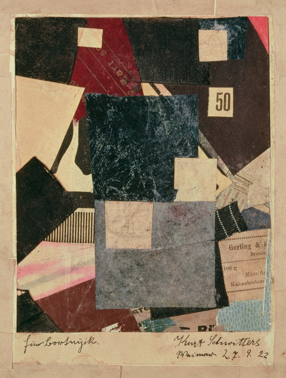 Összetétel, 1922 alkotó: Kurt Schwitters